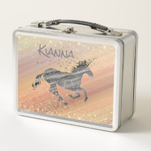 Lunch Box Glittery Starry Unicorn