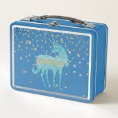 Lunch Box Glitzy Aqua Sparkle Unicorn (Devant)