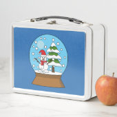 Lunch Box Globe de neige avec Snowman et Pine Tree (En situation)