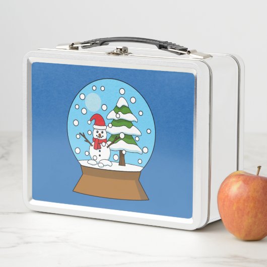 Lunch Box Globe de neige avec Snowman et Pine Tree (En situation)