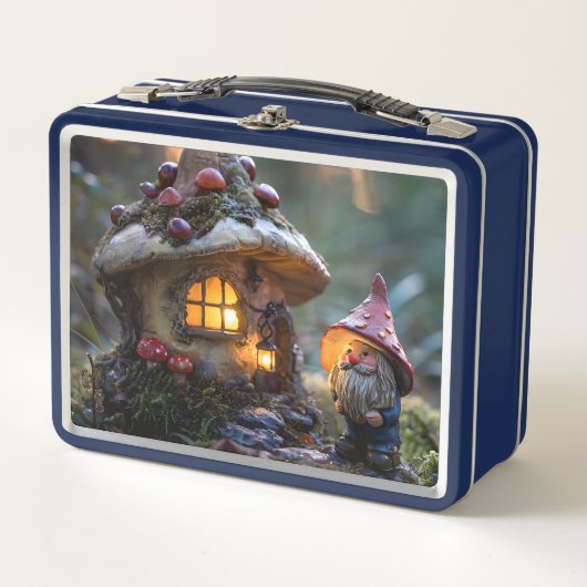 Lunch Box Gnome et une maison de champignons, design imagina (Devant)