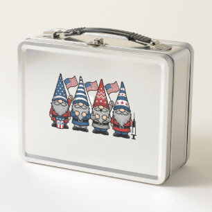Lunch Box Gnome infirmière patriotique Gravure vintage vecto