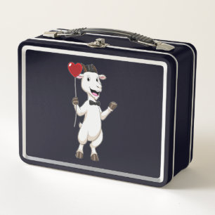 Lunch Box Goat as Groom with Heart Balloon