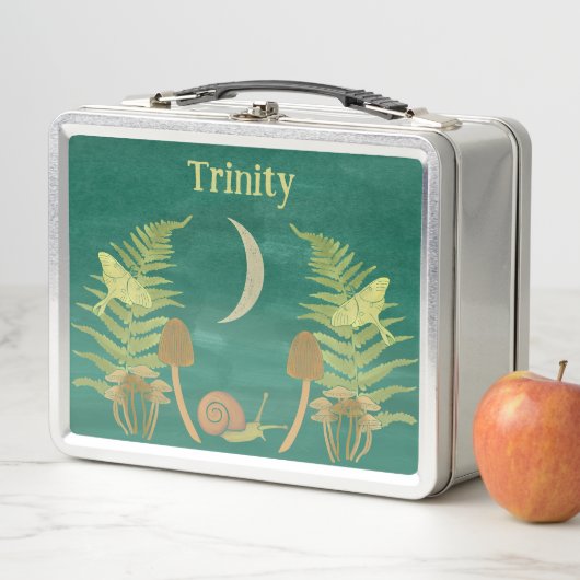 Lunch Box Goblincore Snail and Mushrooms Personnalisé (En situation)