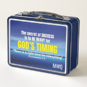 Lunch Box GODS TIMING Inspirational Christian Quote (Devant)