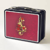 Lunch Box Golden Treble Clef avec fleurs Roses (Dos)