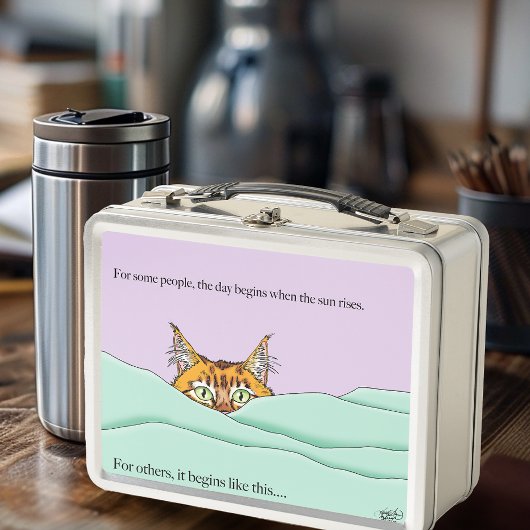 Lunch Box Good Morning Orange Cat Funny