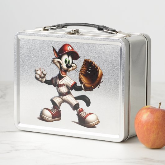 Lunch Box Goofy Cat Baseball Pitcher Monte (En situation)