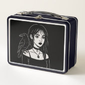 Lunch Box Goth Girl with Raven  (Devant)