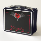 Lunch Box Goth Heart with Bat Wings Personnalisé (Devant)