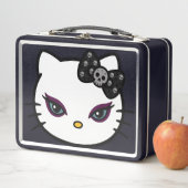 Lunch Box Gothique Kitty Skull Bow (En situation)