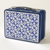 Lunch Box Gouttelette Brillante Bleue Avec Texte (Dos)