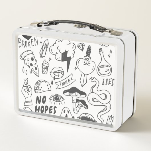 Lunch Box Graffiti mignon : Doodle Art Set. (Dos)