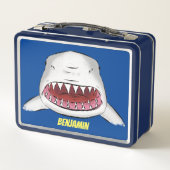Lunch Box Grand requin blanc moyen dessin animé (Dos)