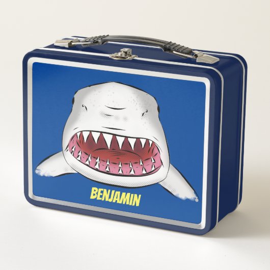 Lunch Box Grand requin blanc moyen dessin animé (Devant)