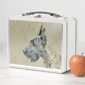 Lunch Box Grande Danse (Brindle) Peinture - Art Chien origin (En situation)