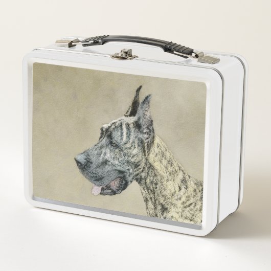 Lunch Box Grande Danse (Brindle) Peinture - Art Chien origin (Devant)