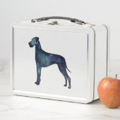 Lunch Box Grande Danse Chien noir Aquarelle Silhouette (En situation)
