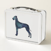 Lunch Box Grande Danse Chien noir Aquarelle Silhouette (Dos)