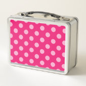 Lunch Box Grands points rétro, Fuchsia et Pastel Pink (Dos)