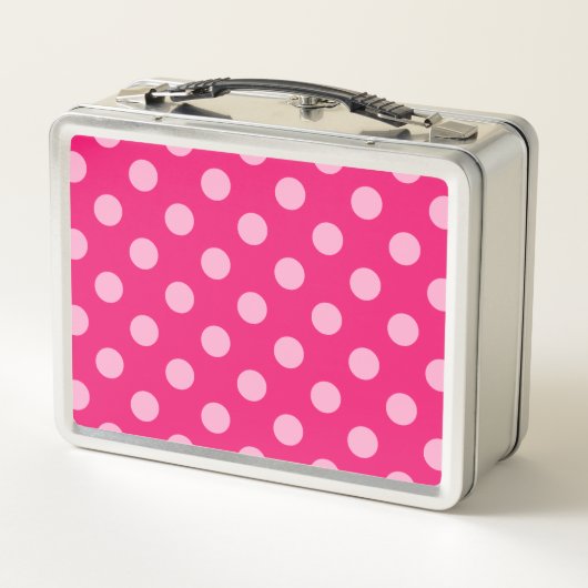 Lunch Box Grands points rétro, Fuchsia et Pastel Pink (Dos)