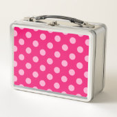 Lunch Box Grands points rétro, Fuchsia et Pastel Pink (Devant)
