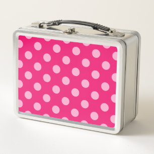 Lunch Box Grands points rétro, Fuchsia et Pastel Pink