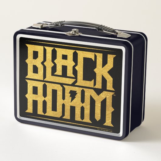 Lunch Box Graphique de nom empilé Adam noir (Devant)