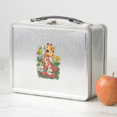 Lunch Box Graphisme de girafe et de fraises et de fleurs Mig (En situation)