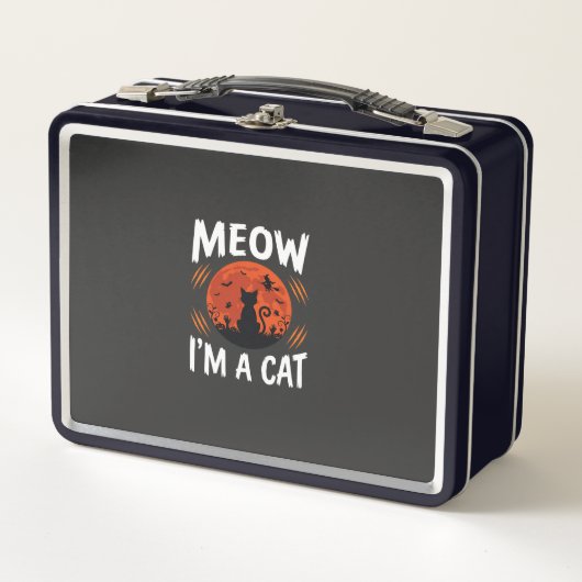 Lunch Box Graphisme de silhouette de chat de lune drôle d'Ha (Devant)