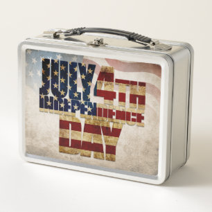 Lunch Box Graphisme Grunge USA 4 juillet Indépendance
