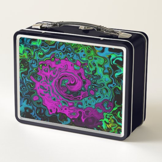 Lunch Box Gras Magenta Abstrait Super Liquid Art Swirl (Dos)