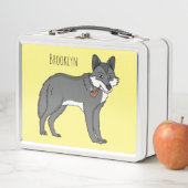 Lunch Box Gray wolf with pipe cartoon (En situation)