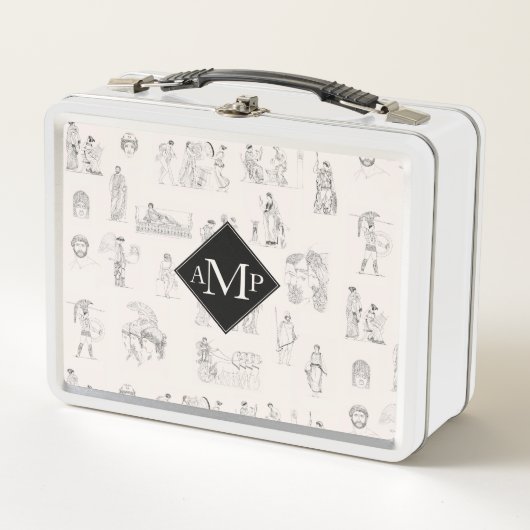 Lunch Box Grèce antique Histoire grecque Motif Monogramme (Devant)