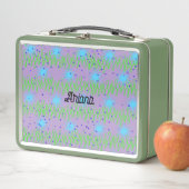 Lunch Box Green avec étoiles bleues pour enfants o (En situation)