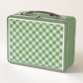 Lunch Box Green White En vichy Plaid À damiers Motif (Devant)