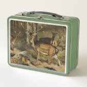 Lunch Box Green Wooden Deer Rustic Pays Personnalisé (Devant)
