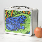 Lunch Box Grenouille bleue tachetée sur Lily Pad Plantes de  (En situation)