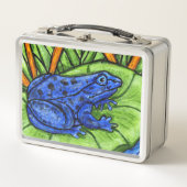 Lunch Box Grenouille bleue tachetée sur Lily Pad Plantes de (Devant)