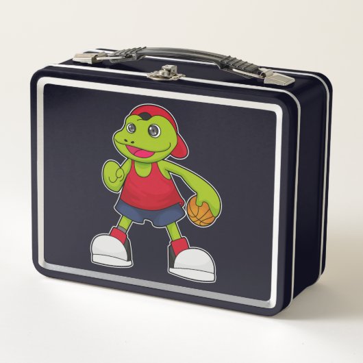 Lunch Box Grenouille comme joueur de basket-ball avec basket (Devant)