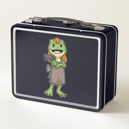 Lunch Box Grenouille en coiffeur avec sèche-cheveux (Dos)