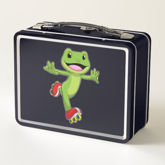 Lunch Box Grenouille en Patinage en ligne avec Roller skates (Dos)