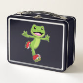 Lunch Box Grenouille en Patinage en ligne avec Roller skates (Devant)