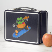 Lunch Box Grenouille en snowobarder avec snowboard (En situation)