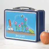 Lunch Box Grenouille mignonne et abeille dans le jardin dess (En situation)