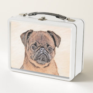 Lunch Box Griffon Bruxellois Poil Lisse Peinture Originale A