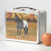 Lunch Box Gris Grulla Appaloosa Quartier Horse Stallion (En situation)