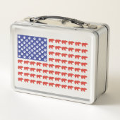 Lunch Box Grizzly Bear et un drapeau américain (Dos)