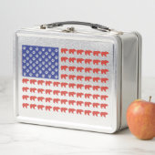 Lunch Box Grizzly Bear et un drapeau américain (En situation)
