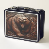 Lunch Box Grizzly embarqué : résistance en cuir (Dos)